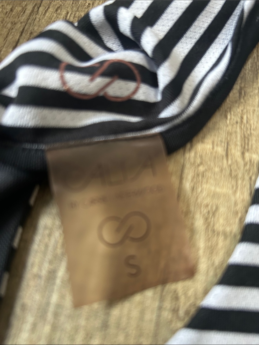 Calia Striped Racerback Tank Top - Black & White - Picture 3 of 4